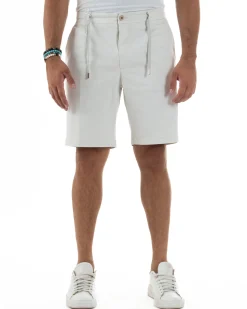 Bermuda Chino Cotone Raso Tasche America Basic Ghiaccio PC2023A