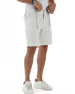 Bermuda Chino Cotone Raso Tasche America Basic Ghiaccio PC2023A