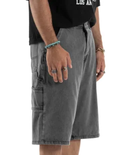 Bermuda Jeans Uomo Carpenter Denim Oversize Nero PC1982A