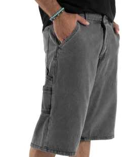 Bermuda Jeans Uomo Carpenter Denim Oversize Nero PC1982A