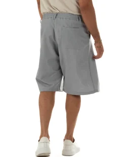 Bermuda pantaloncini uomo baggy fit pinces grigio GIOSAL-PC2062A