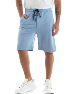 Bermuda Pantaloncini Uomo Corti Cotone Basic Pantalaccio Tinta Unita Polvere GIOSAL-PC1936A