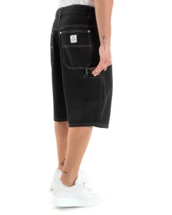 Bermuda Pantaloncini Uomo Corti Jeans Baggy Tasca Smart Denim Nero GIOSAL-PC1919A