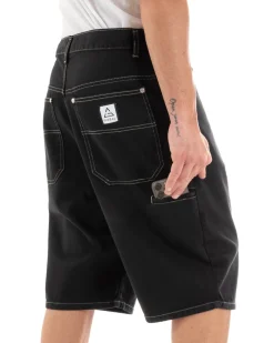 Bermuda Pantaloncini Uomo Corti Jeans Baggy Tasca Smart Denim Nero GIOSAL-PC1919A