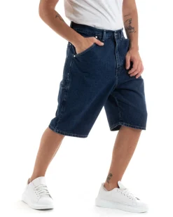 Bermuda Pantaloncini Uomo Corti Jeans Baggy Tasca Smart Denim GIOSAL-PC1918A