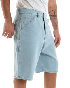 Bermuda Pantaloncini Uomo Corti Jeans Baggy Tasca Smart Denim Chiaro GIOSAL-PC1917A