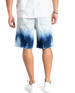 Bermuda Pantaloncino Uomo Corto Jeans Slavato Bicolore Bianco Denim GIOSAL-PC1860A