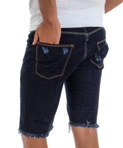 Bermuda Pantaloncino Uomo Jeans Denim Rotture Slim Cinque Tasche GIOSAL-PC1815A