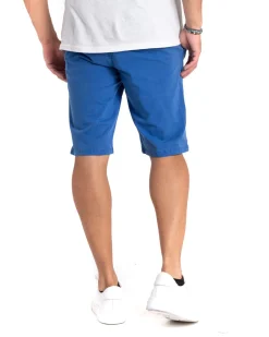 Bermuda Pantaloncino Uomo Tinta Unita Blu Royal Tasca America Cotone Casual GIOSAL-PC1858A