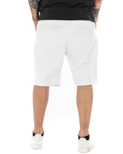 Bermuda Pantaloncino Uomo Tuta Tinta Unita Bianco Basic GIOSAL-PC1747A