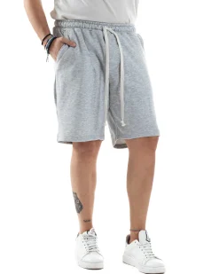 Bermuda Tuta Cotone Coulisse Regular Fit Basic Grigio PC2031A