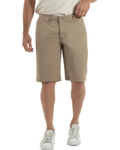 Bermuda uomo pantaloncini chino cotone tasche america basic beige GIOSAL-PC2045A