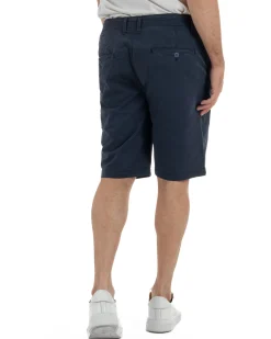 Bermuda uomo pantaloncini chino cotone tasche america basic blu GIOSAL-PC2043A