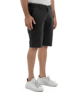 Bermuda uomo pantaloncini chino cotone tasche america basic nero GIOSAL-PC2044A