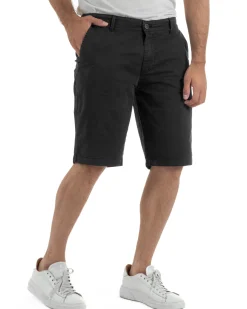 Bermuda uomo pantaloncini chino cotone tasche america basic nero GIOSAL-PC2044A