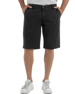 Bermuda uomo pantaloncini chino cotone tasche america basic nero GIOSAL-PC2044A