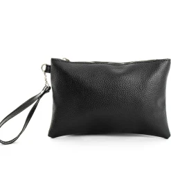 Borsa Borsello Borsetta Pochette a Mano Uomo Unisex Ecopelle Casual Nero Zip GIOSAL-ZU1055A