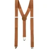 Bretelle Regolabili Uomo Unisex Basic Elastico Camel Fibbie Metallo Ganci Tinta Unita GIOSAL-BR1016A