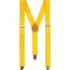 Bretelle Regolabili Uomo Unisex Basic Elastico Giallo Fibbie Metallo Ganci Tinta Unita GIOSAL-BR1017A