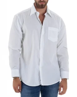 Camicia Classica Uomo Basic Cotone Regular Fit Bianco C2986A