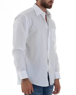 Camicia Classica Uomo Basic Cotone Regular Fit Bianco C2986A