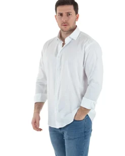 Camicia Collo Francese Cotone Basic Bianco TCC1003A