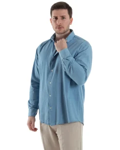 Camicia Denim Regular Fit Jeans Chiaro TCC1000A
