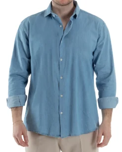 Camicia Denim Regular Fit Jeans Chiaro TCC1000A