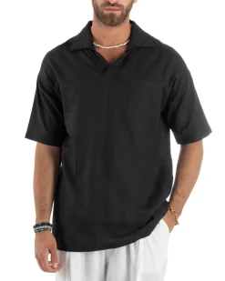 Camicia Maniche Corte Lino Relaxed Fit CC1227A