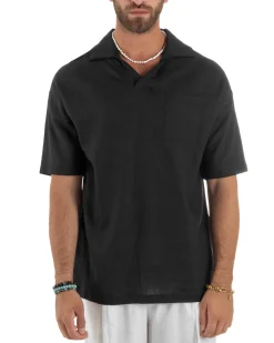 Camicia Maniche Corte Lino Relaxed Fit CC1227A