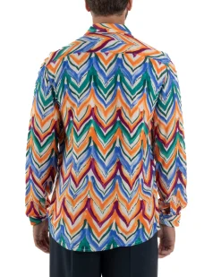 Camicia Uomo Colletto Viscosa Fantasia Multicolore BlackSunday C3061A