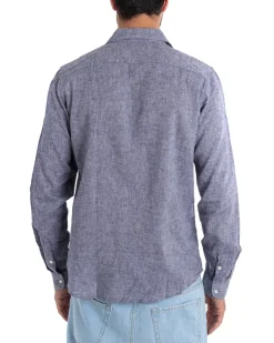 Camicia Uomo Con Colletto Maniche Lunghe Lino Tinta Unita Morbida Comoda GIOSAL-C2446A