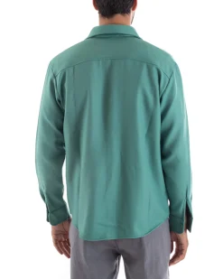 Camicia Uomo Con Colletto Manica Lunga Cotone Tinta Unita Petrolio GIOSAL-C2463A