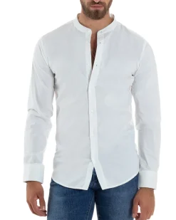 Camicia Uomo Coreana Basic Slim Fit Bianco C2990A
