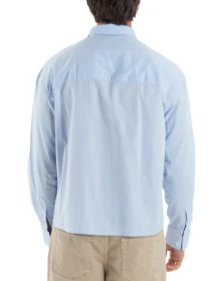 Camicia Uomo Crop Cotone Boxy Fit Celeste C2965A