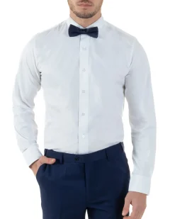 Camicia Uomo Da Smoking Collo Diplomatico Slim Fit Basic Bianco C2951A