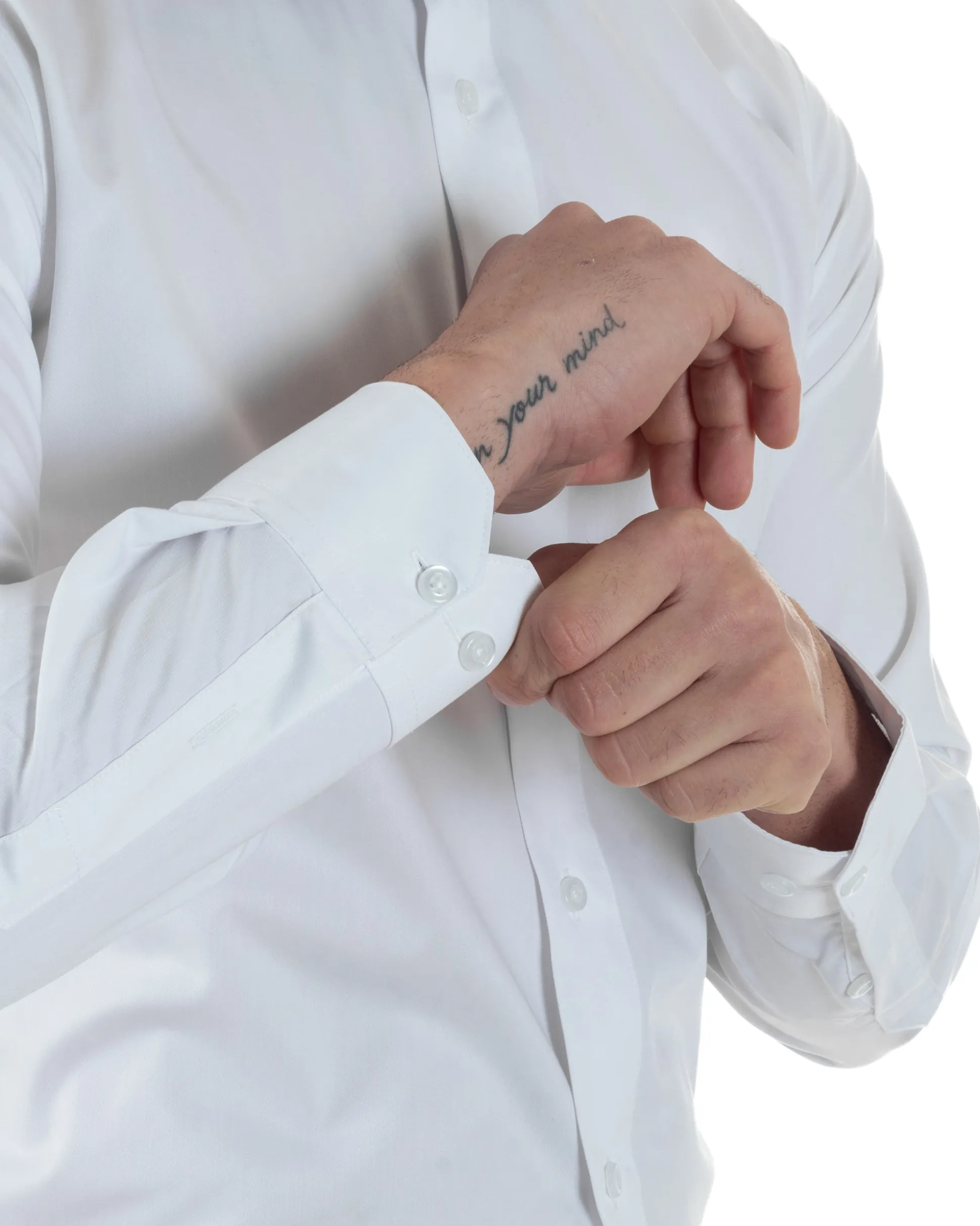 Camicia Uomo Da Smoking Collo Diplomatico Slim Fit Basic Bianco C2951A