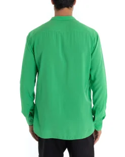Camicia Uomo Sartoriale Con Colletto Maniche Lunghe Basic Viscosa Morbida Verde GIOSAL-C2365A