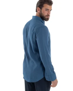 Camicia Uomo Viscosa Morbida Collo Francese Sartoriale Relaxed Fit Ottanio C2927A