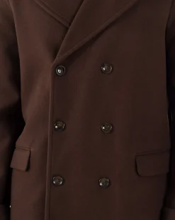 Cappotto Doppiopetto Uomo Oversize Giaccone Lungo Revers Ampi Marrone CO1093A