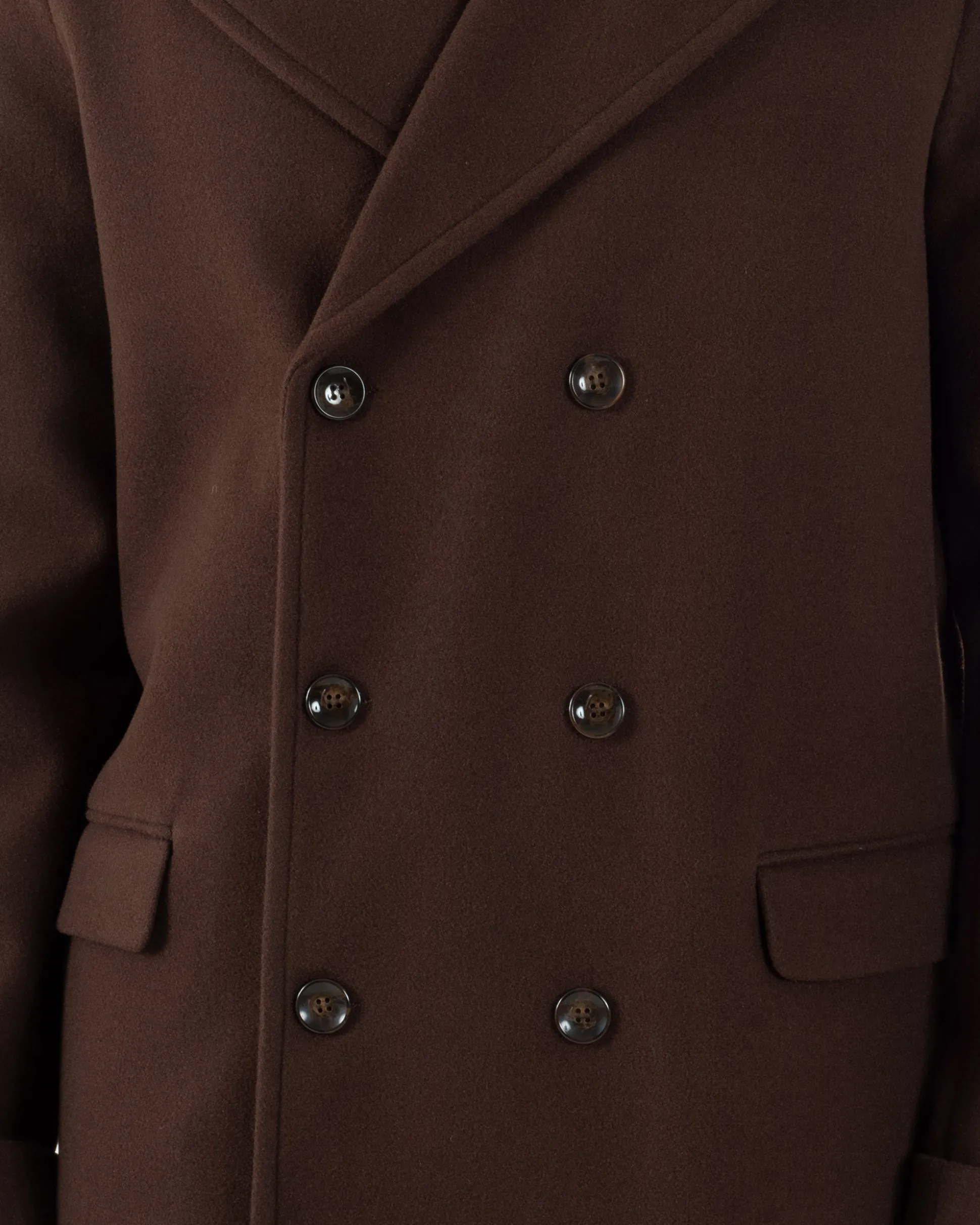 Cappotto Doppiopetto Uomo Oversize Giaccone Lungo Revers Ampi Marrone CO1093A