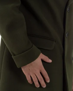 Cappotto Doppiopetto Uomo Oversize Giaccone Lungo Revers Ampi Verde CO1095A