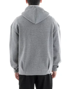 Cappotto Uomo Camoscio Giubbotto Con Cappuccio Giacca Calda Con Zip Tinta Unita Grigio GIOSAL-G2945A
