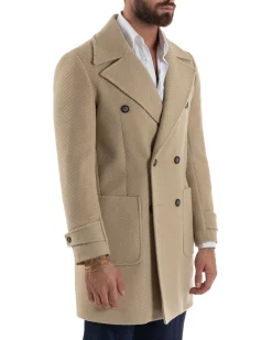 Cappotto Uomo Doppiopetto Diagonale Camel Over-D OE1F2W5K03