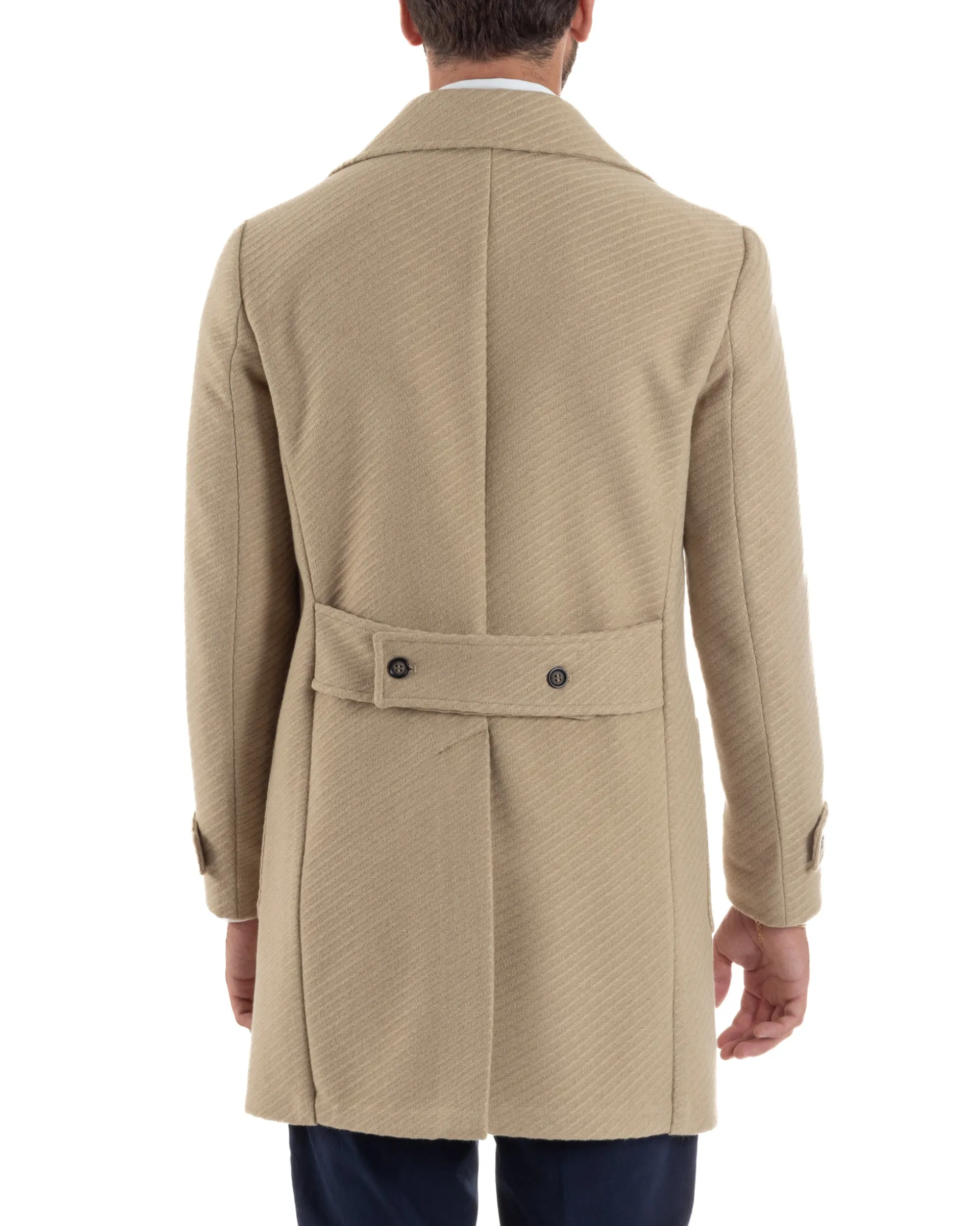 Cappotto Uomo Doppiopetto Diagonale Camel Over-D OE1F2W5K03
