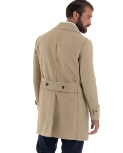 Cappotto Uomo Doppiopetto Diagonale Camel Over-D OE1F2W5K03