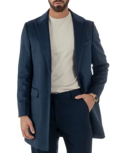 Cappotto Uomo Monopetto Classico Martingala Blu CO1102A