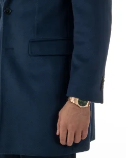 Cappotto Uomo Monopetto Classico Martingala Blu CO1102A