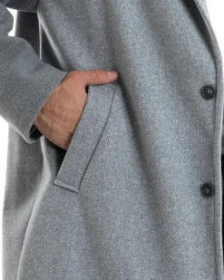 Cappotto Uomo Oversize Monopetto Maniche Raglan Collo Rever Grigio CO1065A