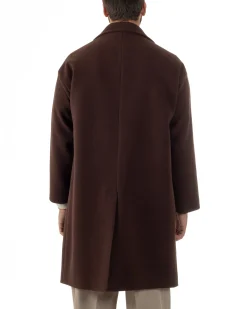 Cappotto Uomo Oversize Monopetto Maniche Raglan Collo Rever Marrone CO1076A